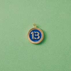 Lucky 13 Navy Poker Chip Necklace