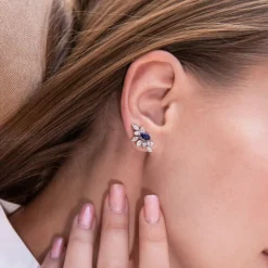 Lucretia Earrings in Blue Sapphire