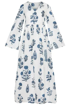 Lugano Maxi Dress in Indigo Botanical