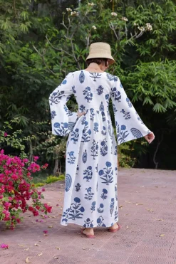 Lugano Maxi Dress in Indigo Botanical