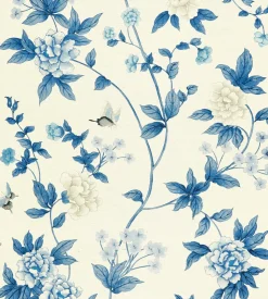 Luoyang Garden Sisal Wallpaper in Periwinkle