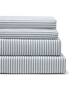 Luxe Premium 100% Cotton Navy French Ticking Bed Sheets