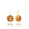 Luzia Button Earrings in Citrine & 14K Gold