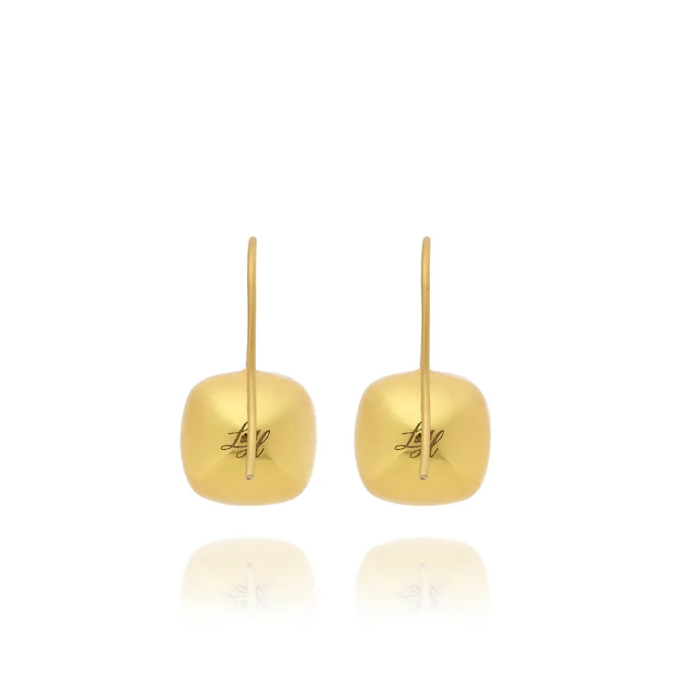 Luzia Button Earrings in Citrine & 14K Gold