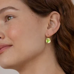 Luzia Button Earrings in Lemon Quartz & 14K Gold