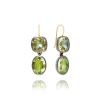 Luzia Cushion Oval Double Drop Earrings in Lemon Quartz