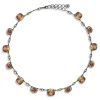 Luzia Cushion Oval Necklace in Yellow Citrine