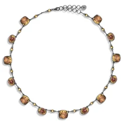Luzia Cushion Oval Necklace in Yellow Citrine