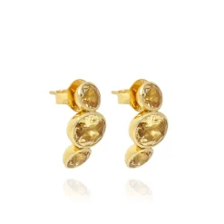 Luzia Demi-Hoop Earrings in Yellow Citrine & 14K Gold