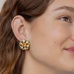 Luzia Duquesa Cluster Earrings in Yellow Citrine