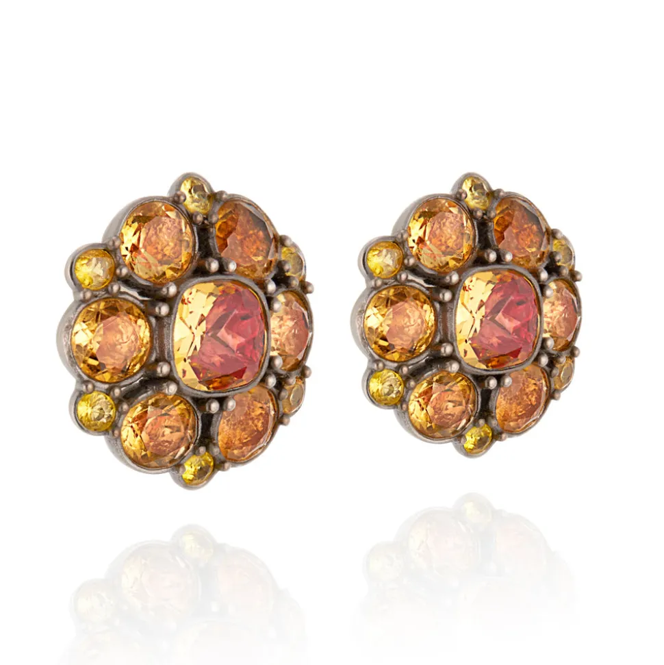 Luzia Duquesa Cluster Earrings in Yellow Citrine