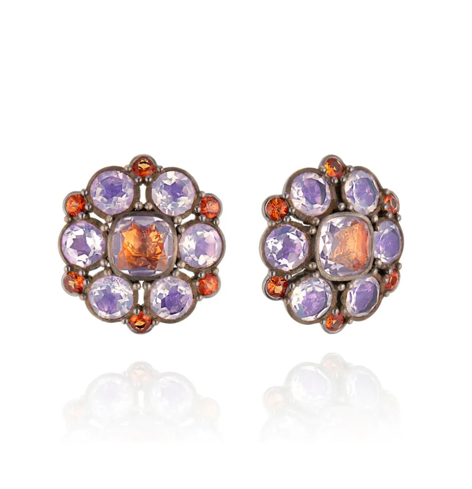 Luzia Duquesa Cluster Earrings in Lavender Moon Quartz