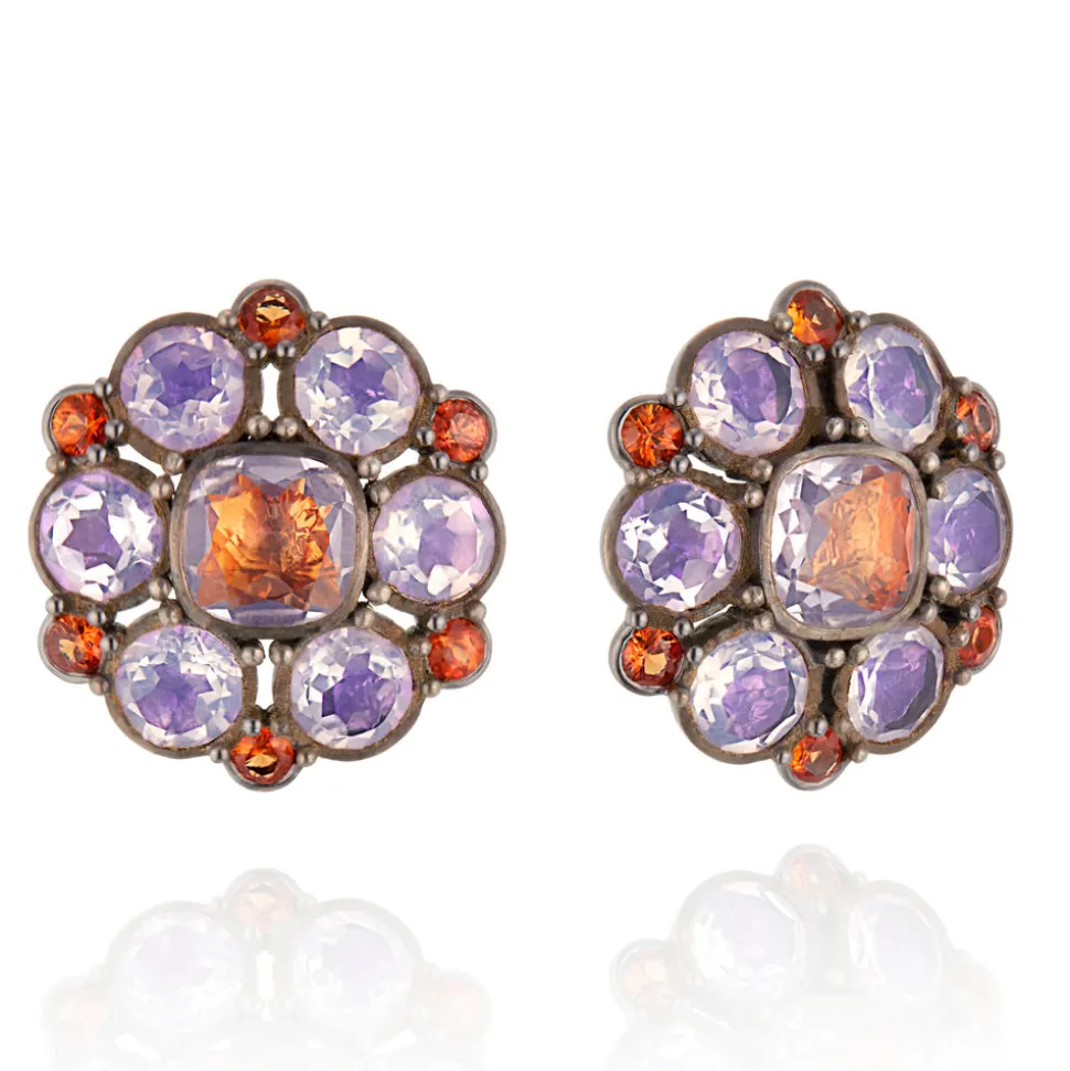 Luzia Duquesa Cluster Earrings in Lavender Moon Quartz