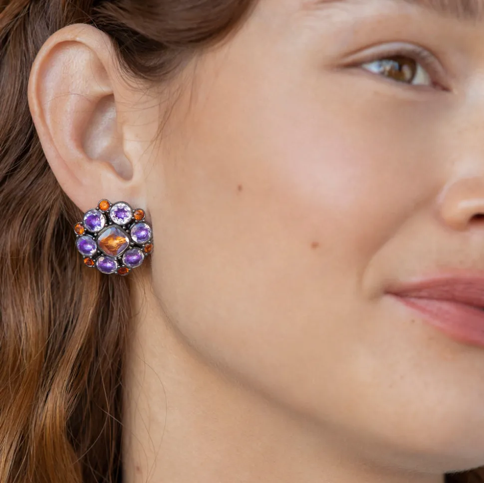 Luzia Duquesa Cluster Earrings in Lavender Moon Quartz