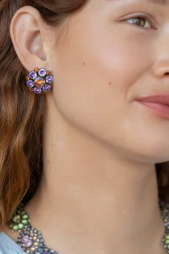 Luzia Duquesa Cluster Earrings in Lavender Moon Quartz