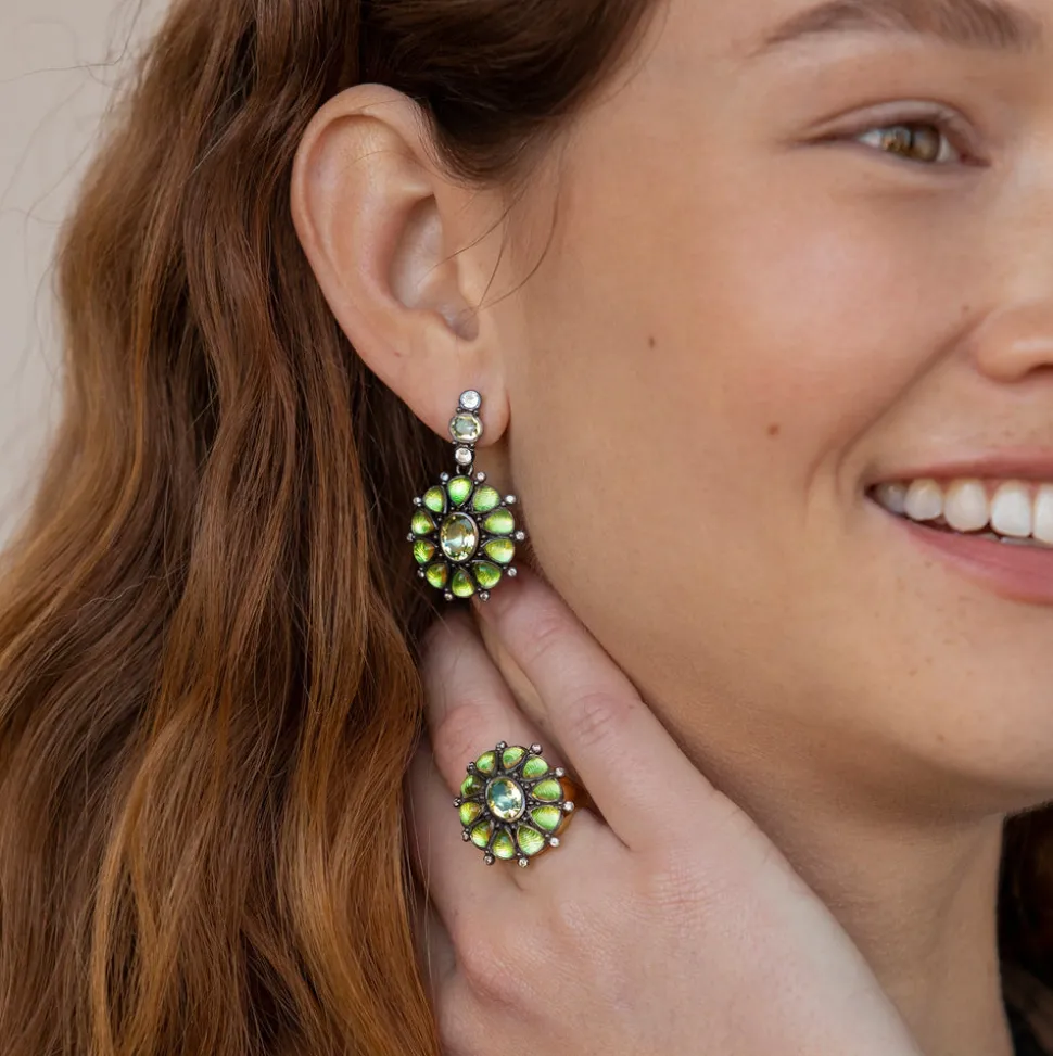 Luzia Princesa Cluster Drop Earrings in Lemon Quartz