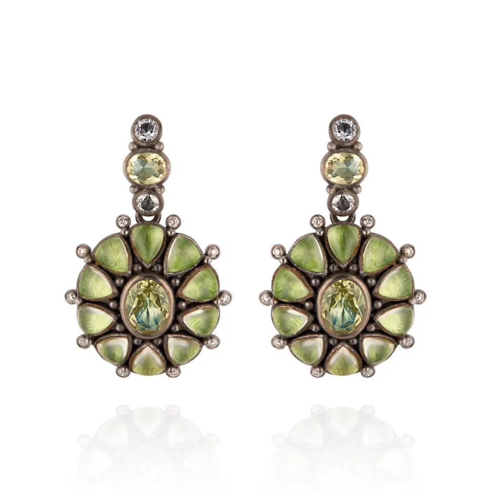 Luzia Princesa Cluster Drop Earrings in Lemon Quartz