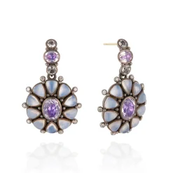 Luzia Princesa Cluster Drop Earrings in Lavender Moon Quartz