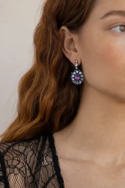 Luzia Princesa Cluster Drop Earrings in Lavender Moon Quartz