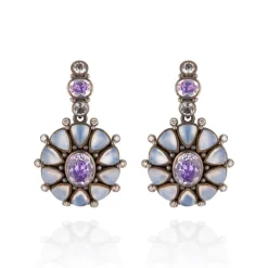 Luzia Princesa Cluster Drop Earrings in Lavender Moon Quartz