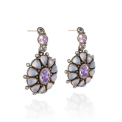 Luzia Princesa Cluster Drop Earrings in Lavender Moon Quartz