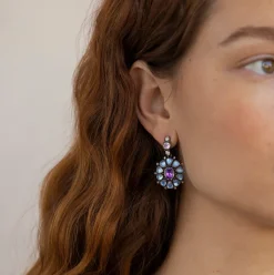 Luzia Princesa Cluster Drop Earrings in Lavender Moon Quartz