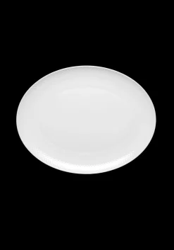 Lyngby Porcelain Rhombe Oval Serving Dish in White