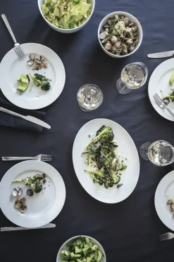 Lyngby Porcelain Rhombe Oval Serving Dish in White