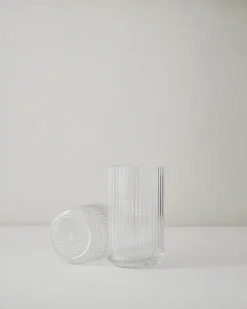 Lyngby Vase Mouth Blown Clear Glass