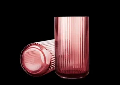 Lyngby Vase Mouth Blown Glass in Burgundy