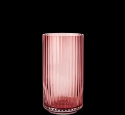 Lyngby Vase Mouth Blown Glass in Burgundy