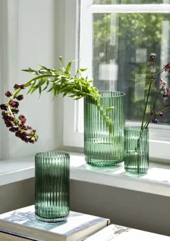 Lyngby Vase Mouth Blown Glass in Copenhagen Green