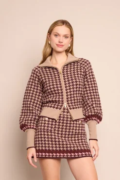 Lyss Jacket in Houndstooth Multi Taupe