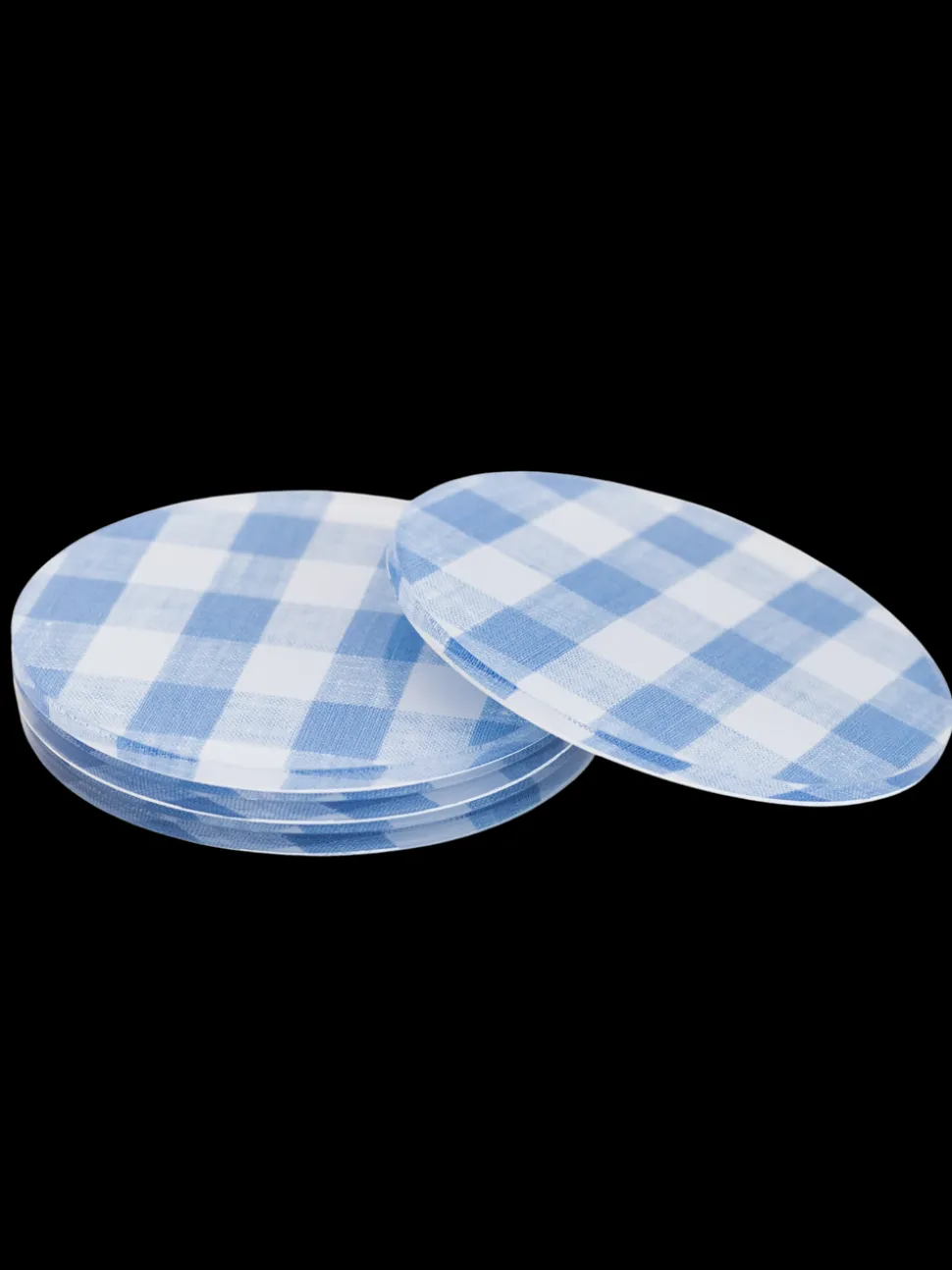 Mack Blue Gingham Coaster Set