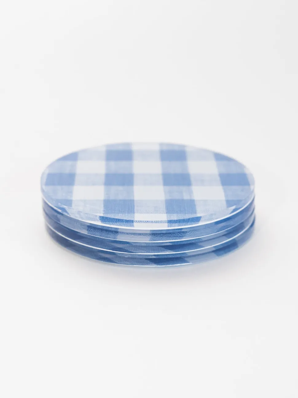 Mack Blue Gingham Coaster Set