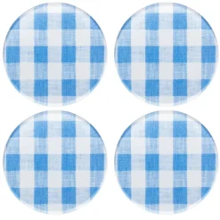 Mack Blue Gingham Coaster Set