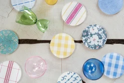 Mack Blue Gingham Coaster Set