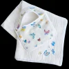 Madame Butterfly Bib and Embroidered Butterfly Shawl Blanket Set