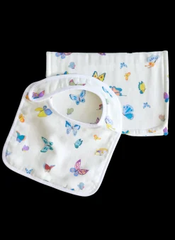Madame Butterfly Bib and Burp Cloth Set
