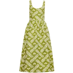 Maddy Dress in Legacy Jacquard Olive
