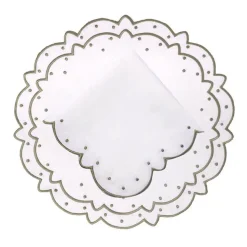 Made-to-Order Suzette Linen Placemat and Napkin, Set of 12 in Dark Green