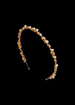 Mae Headband in Gold Pearl