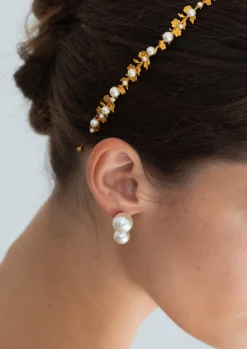 Mae Headband in Gold Pearl