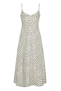 Mae Midi Dress in Burst Egret