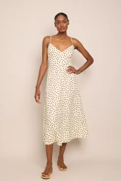 Mae Midi Dress in Burst Egret