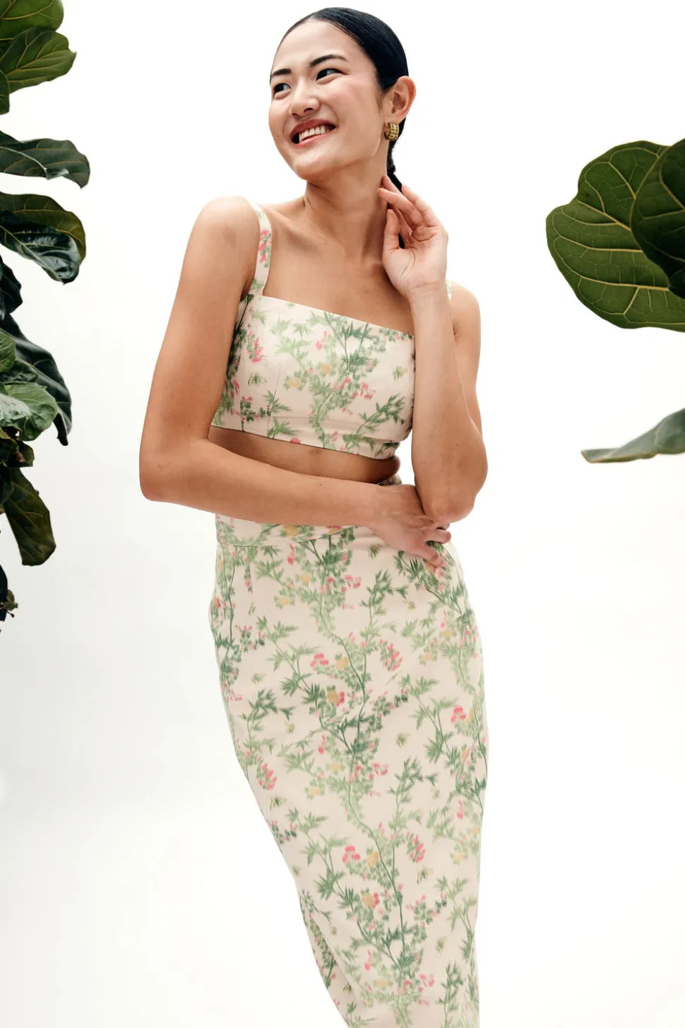 MAE x Scalamandré Sienna Skirt in Jardin De Chine