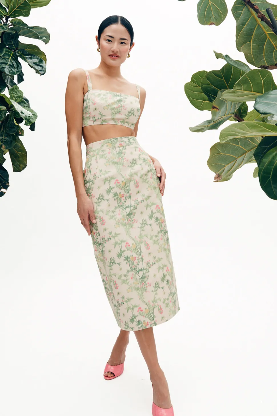 MAE x Scalamandré Sienna Skirt in Jardin De Chine