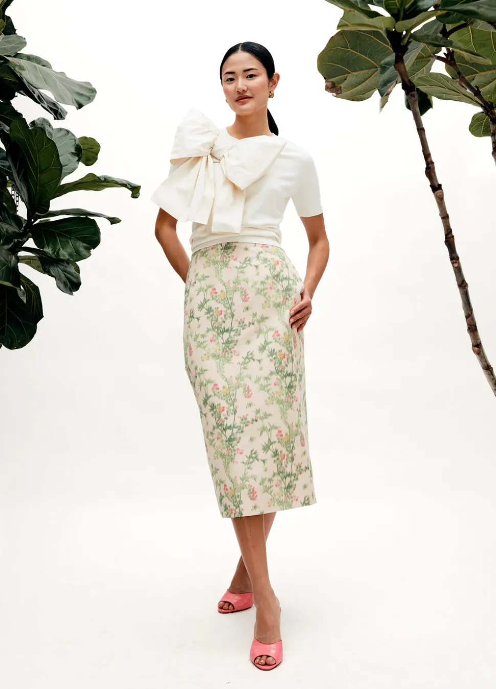 MAE x Scalamandré Sienna Skirt in Jardin De Chine