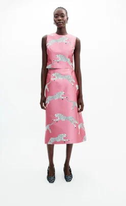 Mae x Scalamandre Hallie Skirt In Jumping Cheetah