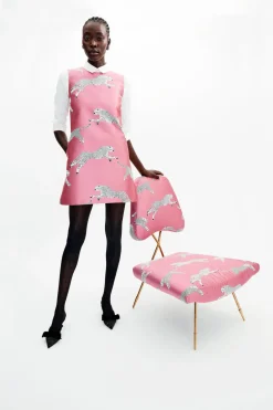 MAE x Scalamandre Laurel Dress In Leaping Cheetah